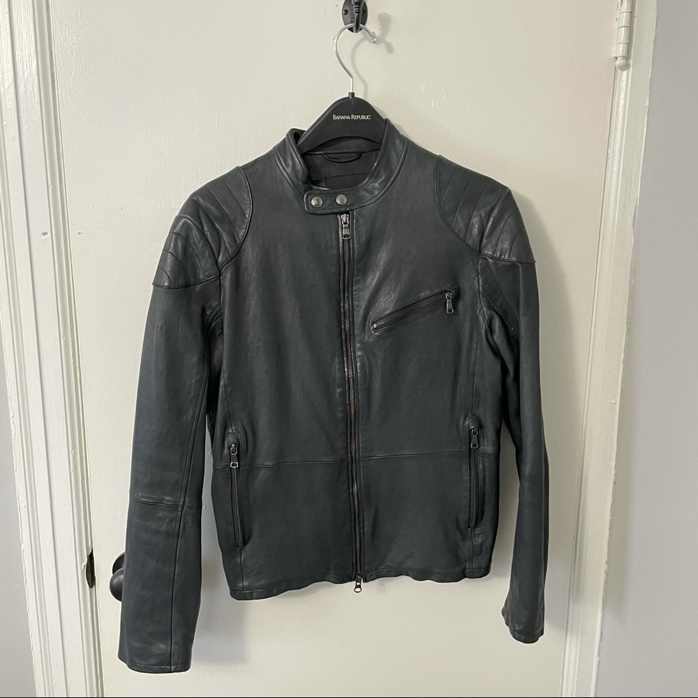 Banana Republic men leather jacket
